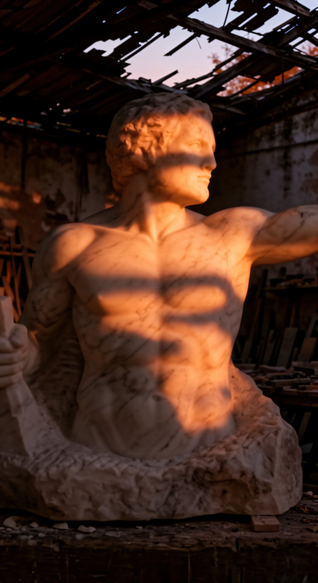 The stone Statue remains unfinished