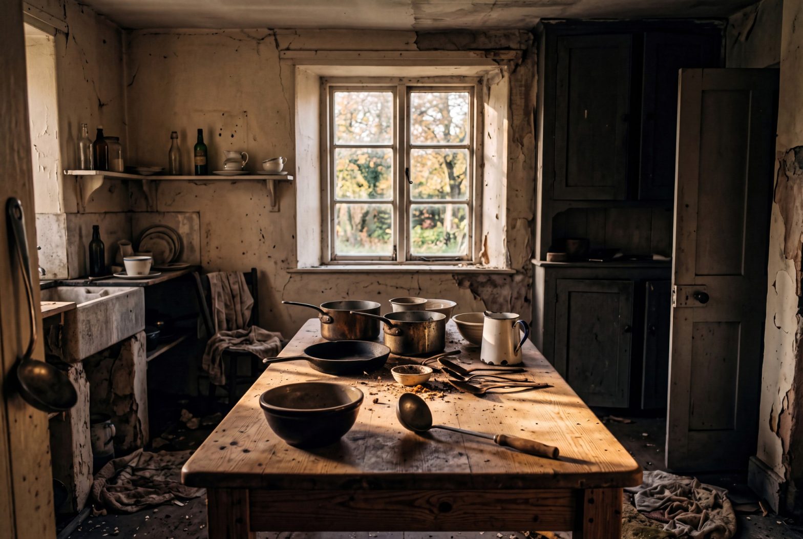 A little cottage kitchen with the memories of the house still to be seen